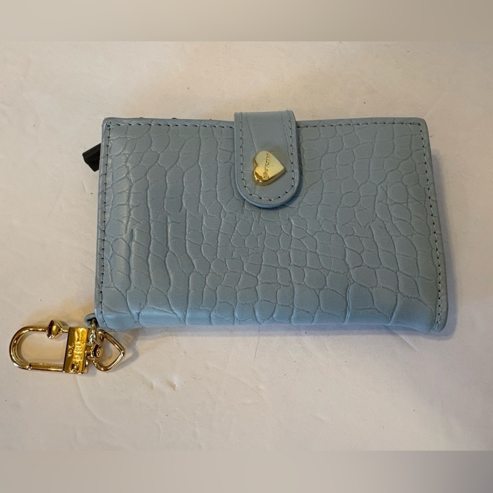 Betsey Johnson light blue crocodile-embossed texture faux leather wallet